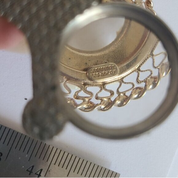 Vintage Boho Baroque Catamore 12K Gold Filled Round Circle Pearl Wreath Brooch - Picture 8 of 9